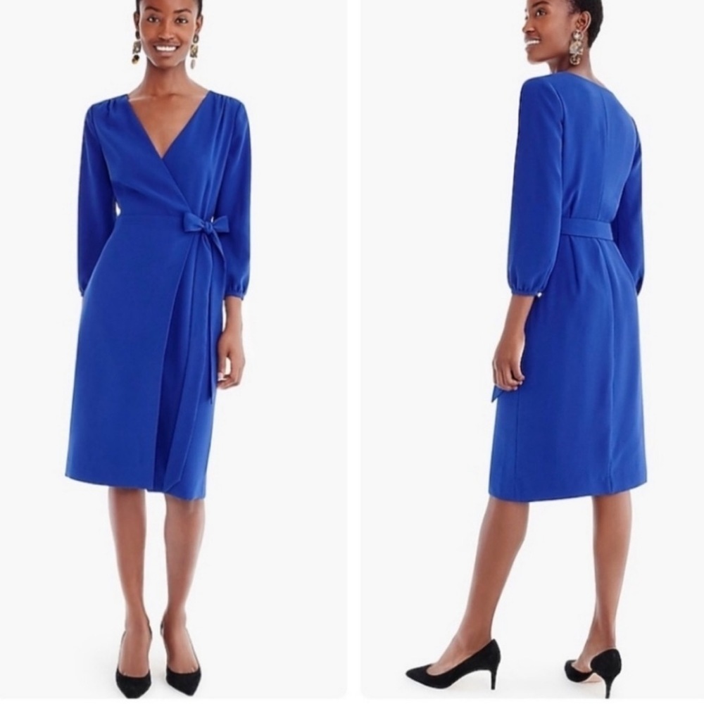 J. Crew Blue 365 Crepe Wrap Dress US6 ($198)